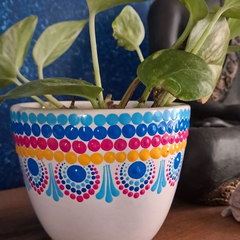 Dot painted flower pot.... DM for orders.... #needlesandcolours #homedecorsale #dotmandalapainting #dotpaintedpots #gardendecor Painted Flower Pot, Diwali Party, Painted Flower Pots, Painted Flower, Home Decor Sale, Mandala Painting, Painted Pots, Dot Painting, Flower Pot