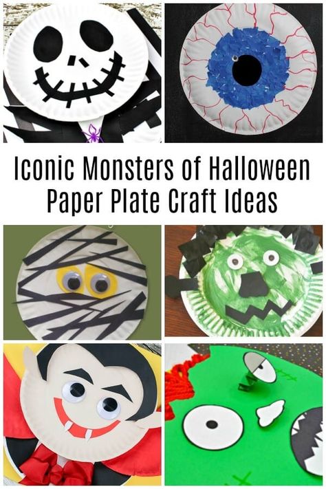 Paper Plate Monsters, Halloween Plate Crafts, Halloween Paper Plate Crafts For Kids, Halloween Paper Plate Crafts, Plate Crafts For Kids, Alphabet Cookies, Halloween Plates, Monster Craft, Halloween Decorations For Kids