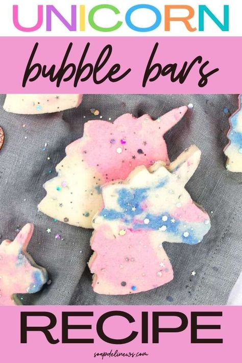 These DIY unicorn bubble bars are the perfect gift for Lush lovers. Enjoy pampering self care at bath time with a fragrant bath filled with moisturizing shea butter and a relaxing natural essential oil blend that's kid-safe. This easy solid bubble bath recipe include tips on how to make bubble bars as well as storage and usage for your homemade bubble bars. An easy bubble bar recipe that Lushies to make at home for creative bath time treats or care package gift ideas for gifts for her. Bubbles Bar, Bubble Bath Recipe, Diy Bubble Bar, Kids Bath Products, Bubble Bar Recipe, Lush Bubble Bars, Diy Bubble Bath, Jar Mixes, How To Make Bubbles