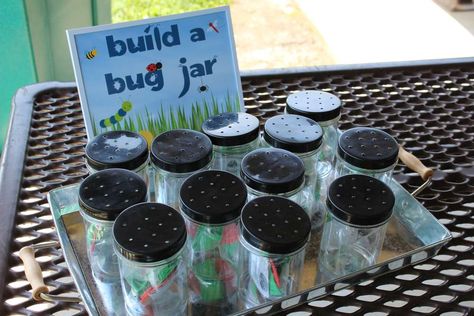 Bugs Birthday Party Ideas | Photo 5 of 25 Bug Treats For Kids, Bug Themed Birthday Party Invitations, Firefly Party Theme, Bug Themed Birthday Party Activities, Insect Party Favors, Insect Birthday Party Games, Bug Hunt Birthday Party, Nature Bday Party Ideas, Diy Bug Decorations