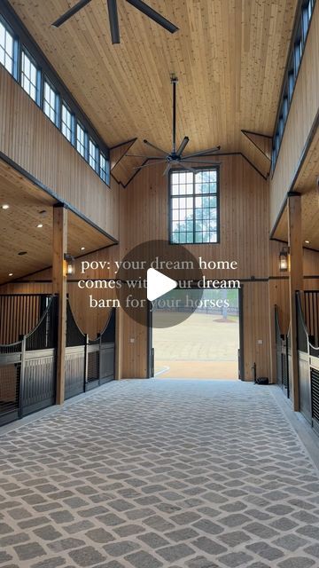 Ellie Shrode on Instagram Horse Yard Ideas Dream Stables, Equestrian House, Horse Barn Interior, Luxury Horse Stables, Luxury Horse Barns, Horse Stables Design, Ranch Lifestyle, Dream Barn Stables, Equestrian Barns