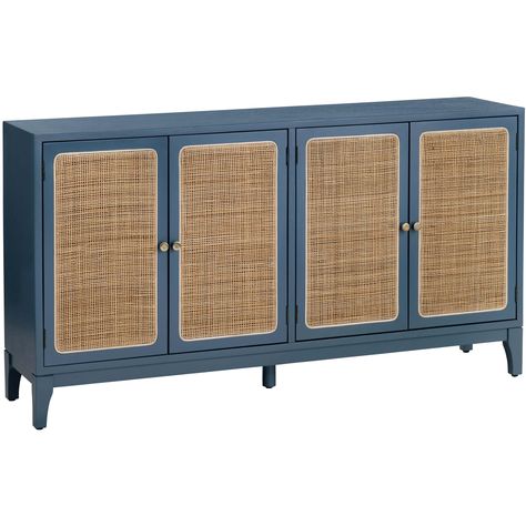 Shoreside 4 Door Sideboard, Blue-High Fashion Home Captain's Hat, Charleston House, Blue Sideboards, Florida Design, Charleston Homes, Bedroom Sideboard, Dining Stools, Bookcase Sideboard, Furniture Redo