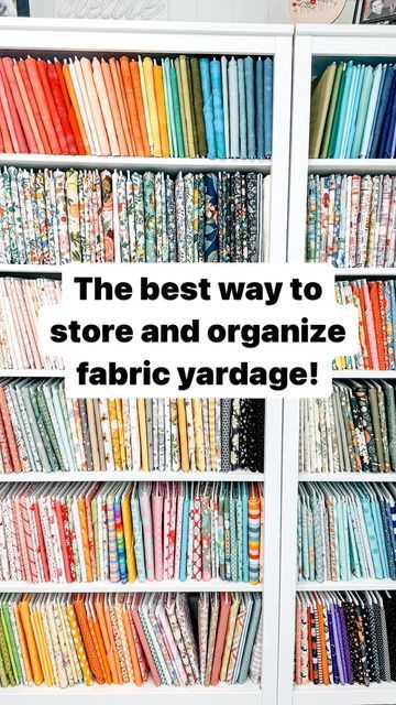 Cute Bookcase, Sewing Room Organization, Beginner Sewing Projects Easy, Organize Fabric, Sewing Rooms, Fabric Yardage, Sewing Projects For Beginners, Easy Sewing Projects, Diy Sewing Projects