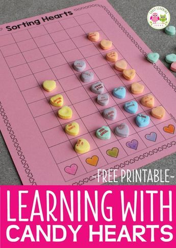 Valentines Stem, Conversation Hearts Activities, Preschool Free Printables, Patterning Activities, Valentine Math Activities, Valentines Preschool, Preschool Valentines Activities, Joy School, Math Tubs