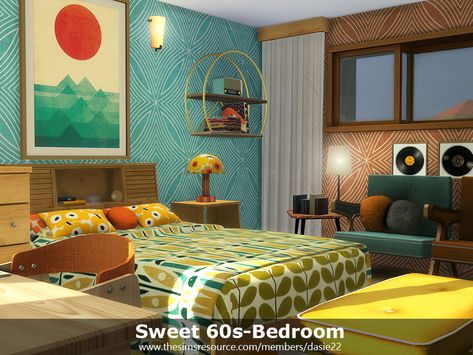 dasie2's Sweet 60s-Bedroom 60s Aesthetic Bedroom, 1960s Room, 60s Bedroom Decor, 60s Bedroom, 70s Bedroom, 70s Living Room, Taupe Bedroom, 1960s Furniture, 60s Furniture