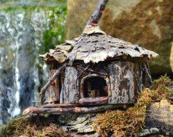 FAIRY HOUSE: indoor or oudoor, hand built, all natural materials Fairy Doors On Trees, Fairy House Crafts, Woodland House, Fairy House Diy, Fairy Garden Crafts, Fairy Garden Designs, Faeries Gardens, Fairy Tree, Gnome House