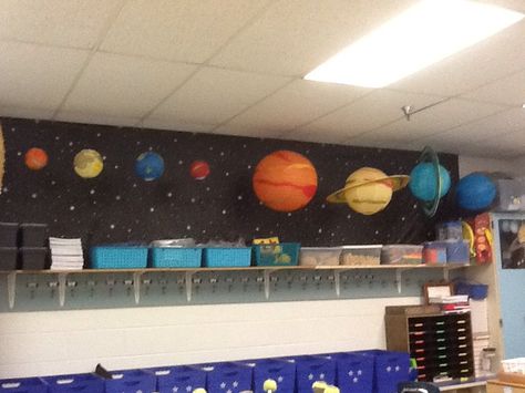 Planets Classroom Decor, Planet Lanterns, Outer Space Classroom, Classroom Ceiling, Grow Your Own Crystals, Space Classroom, Summer Reading Challenge, Outer Space Theme, Lacing Cards