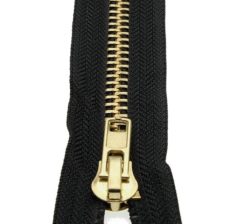 PRICES MAY VARY. EASY TO USE: The teeth of this zipper are made of premium brass and the surface is finely polished to make it very smooth to use. QUANTITY: 1PC/PACK. Black and gold zippers are easy to match with all kinds of clothing. DURABILITY: Thickened zipper tape and metal pulls make this brass zipper durable and sturdy. Left handed zipper. LENGTH&WIDTH: 29 Inch from bottom to top (teeth length), the overall length is about 30 inch. The tape width is 38.3mm, the teeth width is 9mm. WIDELY Jacket Zipper, Sewing Art, Black And Brass, Zipper Jacket, Metal Zipper, Sewing Notions, Gold Zipper, Crochet Jewelry, Sewing Stores