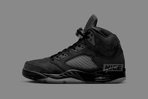 Air Jordan 5 "Black Cat" 2024 Retro Release Info | Nice Kicks Nike Shox R4, Jordan 4 Black, Cat Motif, Air Jordan 9, The Black Cat, Jordan 10, Jordan 8, Jordan 7, Crocs Classic Clogs