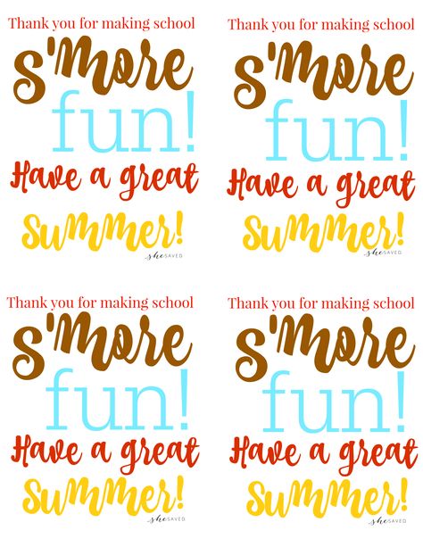 Smores Teacher Gift, Smores Gift Tags Free Printable, Smore Teacher Gift, S’mores Teacher Gift, Class Mom, Teacher Morale, Cheap Teacher Gifts, Easy Teacher Gifts, Cricut Gifts