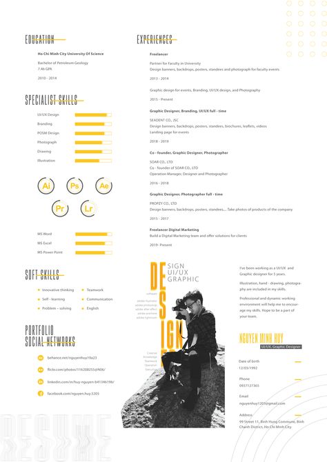 Graphic Designer Cv, Interior Design Resume, Photographer Resume, Resume Designer, Visual Resume, Best Cv, It Cv, Cv Inspiration, Graphic Design Cv