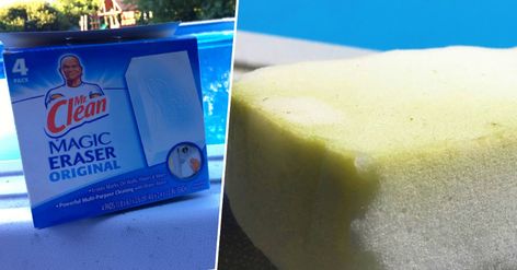 Magic Eraser In Pool, Green Pool Water, Pool Algae, Mr Clean Magic Eraser, Pool Plumbing, Water Mister, Green Pool, Pool Stuff, Pool Hacks