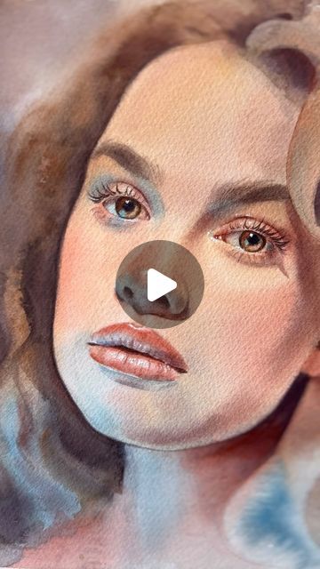 Watercolor Face Tutorial, Rembrandt Watercolor, Watercolor Faces, Watercolor Portrait Tutorial, Light Watercolor, Watercolor Face, Watercolor Art Face, Portrait Tutorial, Watercolor Portrait Painting