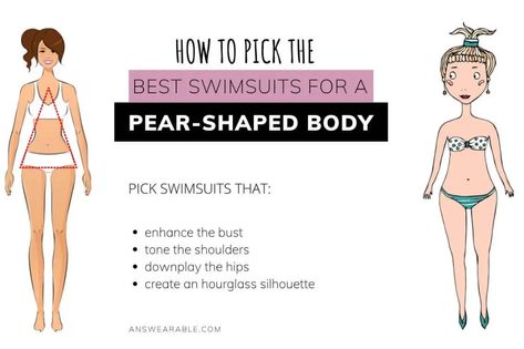 To chooose the best swimsuits for a pear or triangle shaped body, you need to downplay your hips and pour all the emphasis to your shoulders and bust. Swimsuit For Pear Shape, Hourglass Body Shape, Pear Body, Pear Body Shape, Best Swimsuits, Celebrity List, How To Slim Down, Lower Body, Slim Waist