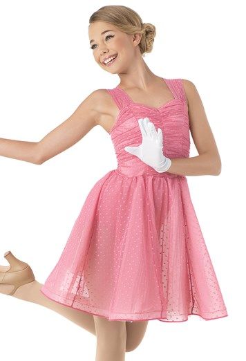 1950s Dance Costume, 50s Dance Costume, Sunshine Lollipops And Rainbows, Theatrical Costumes, Dance Recital Costumes, Tap Costumes, High School Prom, Stretch Satin Dress, Short Gloves