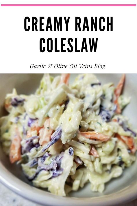 Coleslaw With Ranch Dressing, Lean And Green Coleslaw Recipe, Ranch Coleslaw Recipe, Bagged Coleslaw Recipes, Caveman Party, Ranch Coleslaw, Lake Snacks, Ranch Slaw, Light Salads