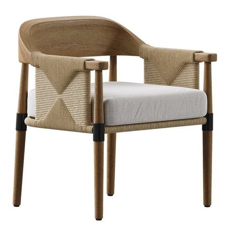 Arteriors Estes Outdoor Dining Chair Dressing Table With Chair, Outdoor Dining Chair, Oak Dining Chairs, Outdoor Armchair, Restaurant Chairs, House Restaurant, Chair Types, Soft Seating, Sideboard Furniture