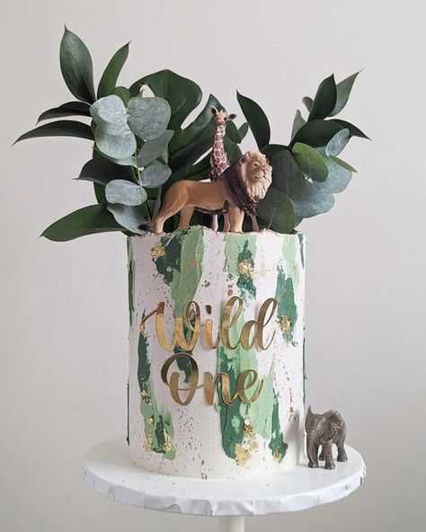 Wild One Cakes First Birthdays, Jungle 2nd Birthday Cake, Wild One Birthday Cake Buttercream, Wildone Birthday Cake, Wild One Theme Smash Cake, Safari Wild One Birthday Cake, Wild One Safari First Birthday Cake, Wild One Birthday Cake Diy, Wild One Jungle Cake