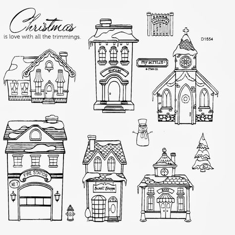 Village Drawing, House Doodle, Christmas Window Painting, Zestaw Ikon, Window Drawing, House Colouring Pages, Christmas Houses, Christmas Village Houses, Christmas Doodles