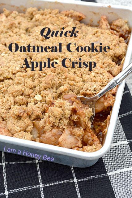 Oatmeal Cookie Apple Crisp Apple Crisp Bites Oatmeal Cookie Crust, Oatmeal Cookie Apple Crisp, Betty Crocker Oatmeal Cookie Mix Apple Crisp, Cabin Desserts, Cortland Apples, Healthy Slices, Apple Crisp With Oatmeal, England Recipes, Apples Recipes