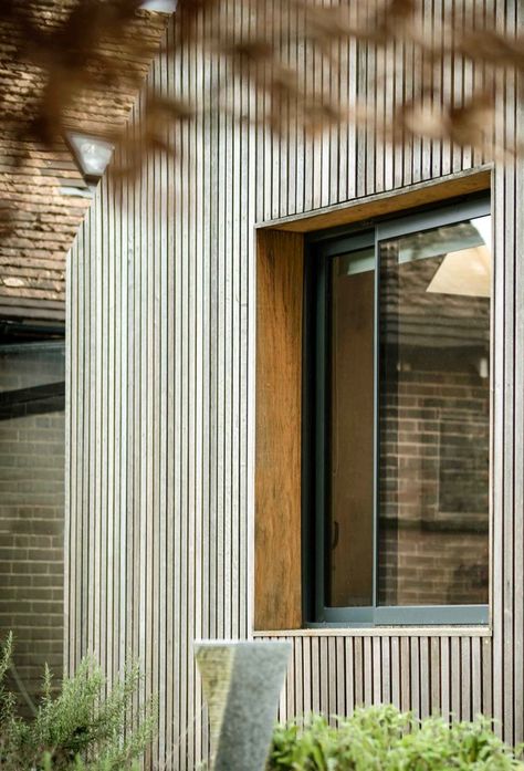 Danish Summer House, Scandinavian Window, Oak House, Wood Facade, Wooden Facade, Wood Arch, Wood Architecture, Wood Cladding, Oak Panels