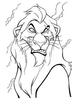 Scar from "The Lion King". Scar Rey Leon, Lion King Coloring Pages, Disney Colouring, Disney Colouring Pages, Scar Lion King, Lion Coloring Pages, Lion King Drawings, Disney Drawing, Walt Disney Characters