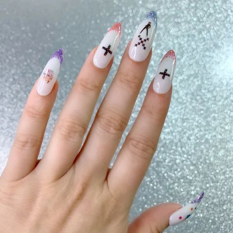 Txt Nail Art, Nail Art Kpop, Txt Nails, Blue Hour Txt, Nails Square Short, Txt Blue Hour, K Pop Nails, Txt Matching, Kpop Nails