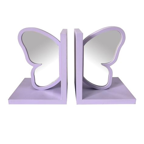 Introducing a twist on timeless elegance. Bring a touch of whimsy and wonder to your bookshelf with these enchanting faux wood bookends. Adorned with delightful garden fairies and boasting a vibrant purple hue, they effortlessly add a dash of magic to any space. Whether you're a book lover, a fairy enthusiast, or simply a fan of charming decor, these bookends are sure to captivate. Their stylish design and faux wood finish beautifully combine functionality and charm, making them a delightful add White And Purple Room Decor, Purple Room Decor Aesthetic, Cute Purple Stuff, Lilac Aesthetic Bedroom, Kids Purple Room, Pastel Purple Room Decor, Purple Room Decorations, Aesthetic Stuff To Buy For Your Room, Purple Decor Bedroom