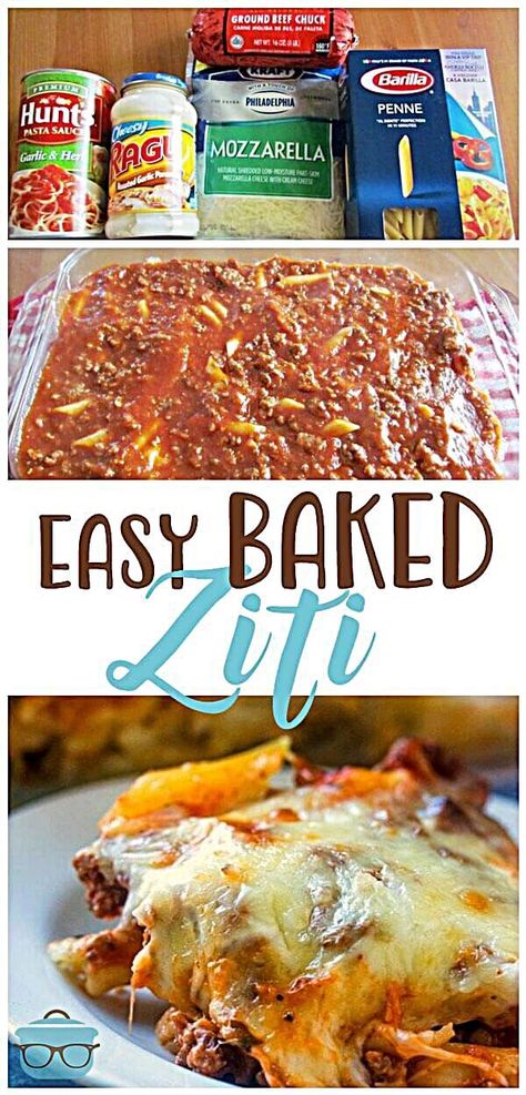 The Best Baked Ziti, Pasta Beef, Easy Baked Ziti, Ziti Recipe, Sauce Spaghetti, Ziti Recipes, Huge Family, Baked Ziti Recipe, Recipe Pasta