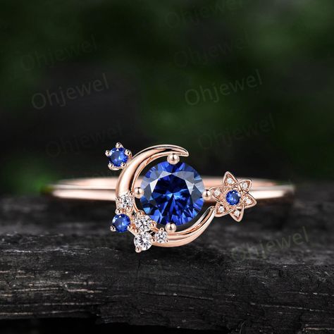 Star Sapphire Ring, Tanzanite Engagement Ring, Blue Sapphire Engagement Ring, Women Flower, Promise Ring Gift, Aquamarine Engagement Ring, Sapphire Engagement Ring Blue, Magical Jewelry, Sapphire Engagement Ring