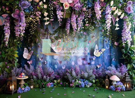 Enchanted Fairy Princess Forest Photography Backdrop - Fairytale, Butterfly, Butterflies, Spring, Hanging Flowers, Florals, Monarch, Spring by PhotoPropFloorsDrops on Etsy Butterfly Fairy Garden, Fairytale Butterfly, Enchanted Forest Theme, Enchanted Fairy, Enchanted Fairies, Pretty Butterfly, Matte Fabric, Forest Theme, Butterfly Fairy