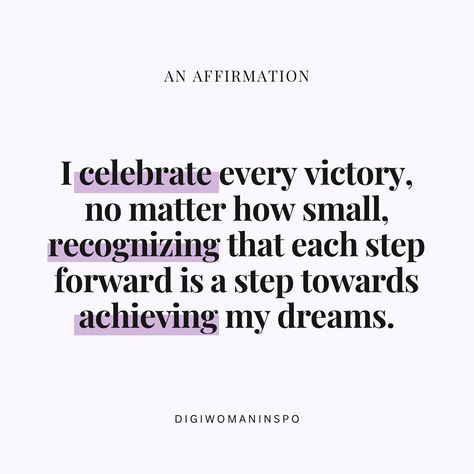 ❤️to affirm. Say it with me🫶🏼 “I celebrate every victory, no matter how small, recognizing that each step forward is a step towards achieving my dreams.” ✨SEO: Affirmations, Affirmation of the day, Positive Affirmations, Positive Quotes, Daily Quotes, Empowering Quotes, Business Quotes, Quotes, Motivation Quotes, #empower #empowerment #quoteoftheday #affirmationoftheday #womenempowerment #womeninbusiness #quotesforher #businesswomen Small Achievements Quote, Quotes About Achieving Dreams, Achieving Dreams Quotes, Positive Quotes Daily, Quotes Empowering, Affirmations Positive, Achievement Quotes, Quotes Business, Affirmation Of The Day