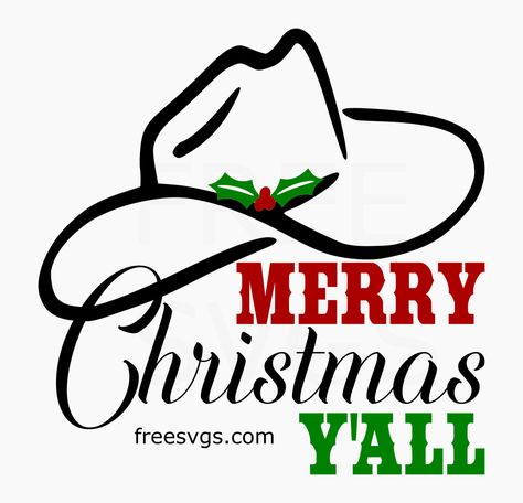 Free Merry Christmas Y'all Cowboy Hat SVG silhouette File – Great for making t-shirts and signs. Signs Cricut, Quotes Winter, Quotes Change, Mandala Shirt, Quotes Christmas, Merry Christmas Yall, Winter Quotes, Design Mandala, Christmas Rock