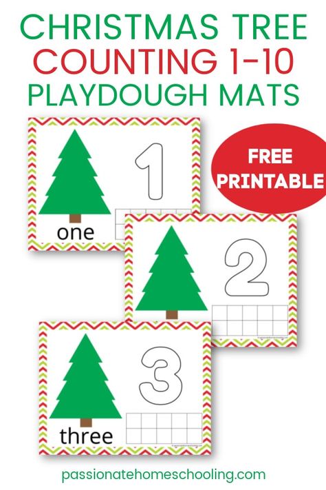 Christmas Playdough Mats, Fun Christmas Activities For Kids, Christmas Playdough, Tree Activities, Printable Christmas Tree, Christmas Math Activities, Christmas Tree Bulbs, Christmas Preschool, Dough Mats