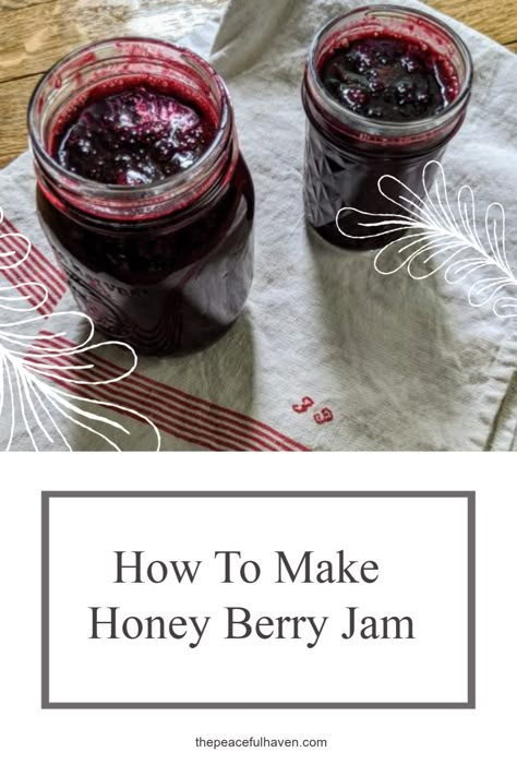 Honey Berry Jam, Honey Berry Recipes, Haskap Jam Recipe, Haskap Berry Recipes, Honeyberry Recipes, Honeyberry Jam, Haskap Recipes, Haskap Jam, Haskap Berries