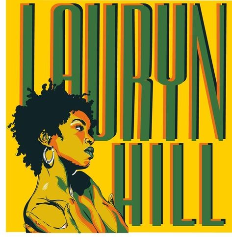 Lauren Hill, Lauryn Hill, Music Poster Design, Dorm Posters, Afrocentric Art, New Poster, Room Posters, Yellow Background, Cool Posters