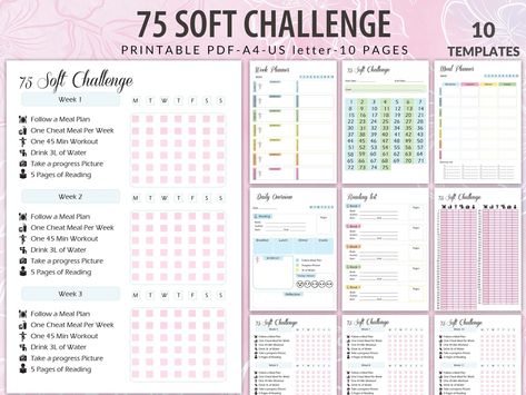 Workout Tracker Printable 75 Soft Challenge Meal Plan, 75 Day Soft Challenge Meals, 75 Soft Challenge Meals, 75 Soft Workout Plan, Soft 30 Challenge, 75 Challenge Soft, 75 Soft Meal Plan, 30 Day Soft Challenge, 75 Soft Challenge Rules