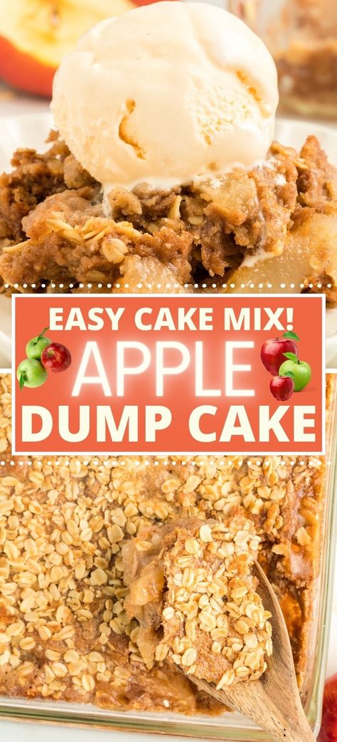 Easy Apple Dump Cake, Bake Apples, Yellow Cake Mix Recipes, Apple Dump Cake Recipe, Easy Dump Cake Recipe, Apple Dump Cake, Dump Cake Recipe, Cake Mix Desserts, Apple Dump Cakes