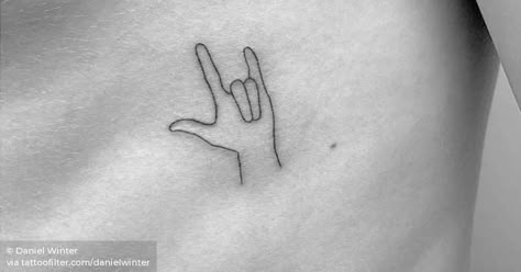 Deaf Tattoo, Asl Tattoo, Sign Language Tattoo, Simple Sign Language, Tattoo Ideas Simple, Thistle Tattoo, Believe Tattoos, Love Yourself Tattoo, Key Tattoo