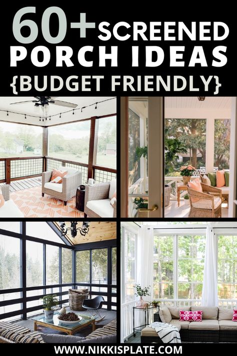 60+ BEAUTIFUL SCREENED PORCH IDEAS (BUDGET FRIENDLY); A screen porch provides a place to cool off in the shade during the heat of the summer. These inexpensive screen porch ideas on a budget will help you transform your deck into a cool spot where you can relax. Screened Porch Door Ideas, Screened In Porch Greenhouse, Adding A Screened In Porch To House, Veranda Inspiration, Ceiling Beadboard, Screen Porch Ideas, Small Screened Porch, Screened Porch Doors, Screened Porch Ideas