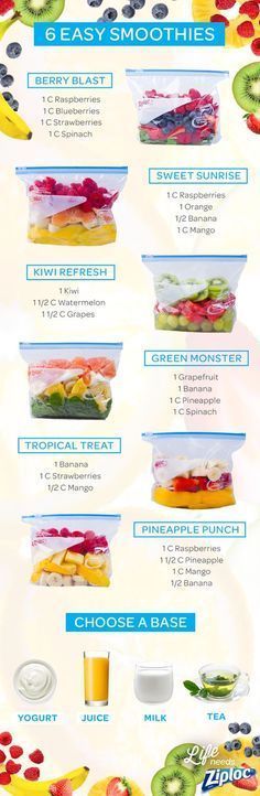 Shake up your smoothie routine with these tasty fruit and veggie combinations, featuring strawberries, raspberries, spinach, mango, banana, kiwi, and grapes. Each recipe can be pre-portioned in a Ziploc®️️️️ bag and frozen ahead of time. Then you can just grab a bag, let it thaw, add yogurt, juice, milk, or tea as your liquid base, and blend. These smoothie ideas are perfect for kids or your morning breakfast. Nutri Ninja Smoothies, Ninja Smoothie Recipes, Name Twitter, Juice Diet Recipes, Ninja Smoothies, Makanan Rendah Kalori, Resep Diet Sehat, Motivasi Diet, Resep Smoothie