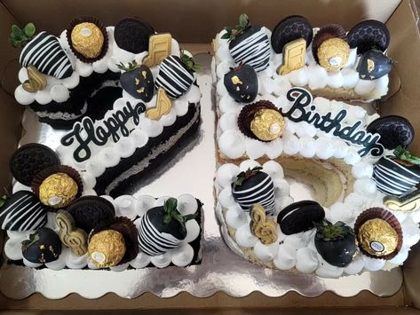 Number 80 Birthday Cake For Men, 25th Number Cake, Number 50 Cake For Men, 21 Number Cake For Men, Black And White Number Cake, Number Cake Decorating Ideas For Men, 50 Number Cake For Men, 20 Number Cake, Black And Gold Number Cake