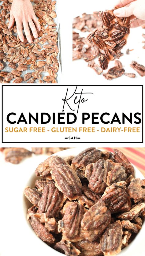 Keto Candied Pecans Sweet As Honey Keto Recipes, Keto Candied Pecans, Candied Pecans Easy, Oven And Stove, Candied Pecan, Lower Sugar Levels, Keto Christmas Cookies, Keto Salads, Keto Christmas