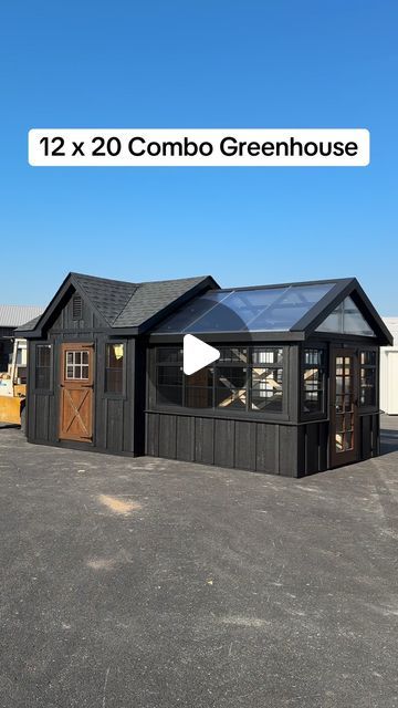 Lapp Structures LLC on Instagram: "One of our first examples of a Victorian Shed and Atrium Greenhouse coming together to make a stricking Combo Greenhouse!

#greenhouse #gardening #sheshed #tinyhouse" Home Green House Ideas, Greenhouse Shed Ideas, Greenhouse Addition To Shed, Garden Shed With Greenhouse Attached, Tiny House With Greenhouse Attached, Greenhouse And Storage Shed, Potting Shed And Greenhouse Combo, Cottage With Greenhouse Attached, Pool House Greenhouse