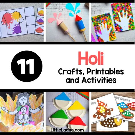 Holi Activities, Holi Crafts, Holi Pichkari, Holi Greeting Cards, Holi Greetings, Holi Powder, Holi Colors, Dot Markers, Paper Plate Crafts