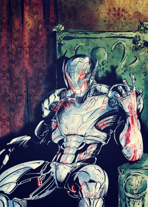 Ultron by SaintYak on DeviantArt Ultron Comic, Ultron Wallpaper, Ultron Marvel, Comic Villains, Avengers Age Of Ultron, Marvel Characters Art, Marvel Villains, Avengers Age, Marvel Comics Wallpaper