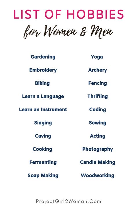 Hobbies At Home For Women, High Value Woman Hobbies, Different Types Of Hobbies, Hobbies List Ideas, You Need 5 Hobbies, New Hobbies To Try For Women, Easy Hobbies To Start For Women, Hobbies For Characters, Elegant Hobbies