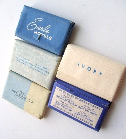 vintage miniature hotel bar soaps Hotel Soap Packaging, Vintage Inspired Packaging, Vintage Soap Packaging, Vintage Coastal Aesthetic, Vintage Packaging Design, Blues Palette, Vintage Branding Design, Vintage Packing, Vintage Bars