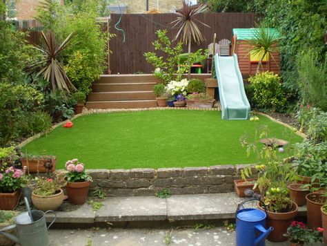 Child Friendly Garden, Cosy Garden, Play Garden, Sloped Garden, Garden Images, Backyard Playground, Garden Pictures, Child Friendly, City Garden