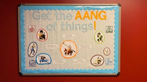 Avatar The Last Airbender Door Decs, Anime Bulletin Board Ideas, Avatar Bulletin Board, Avatar Door Decs, Avatar The Last Airbender Bulletin Board, Hall Themes, Slp Office, Res Life Bulletin Boards, Decks Ideas